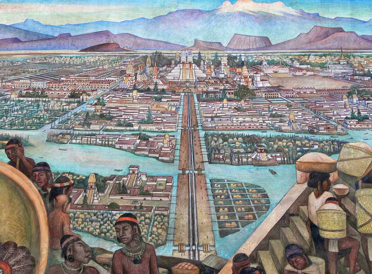 aztec tenochtitlan painting rivera